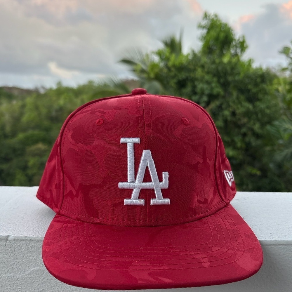 New Era MLB Los Angeles Dodgers Woodland Camo Red SnapBack
